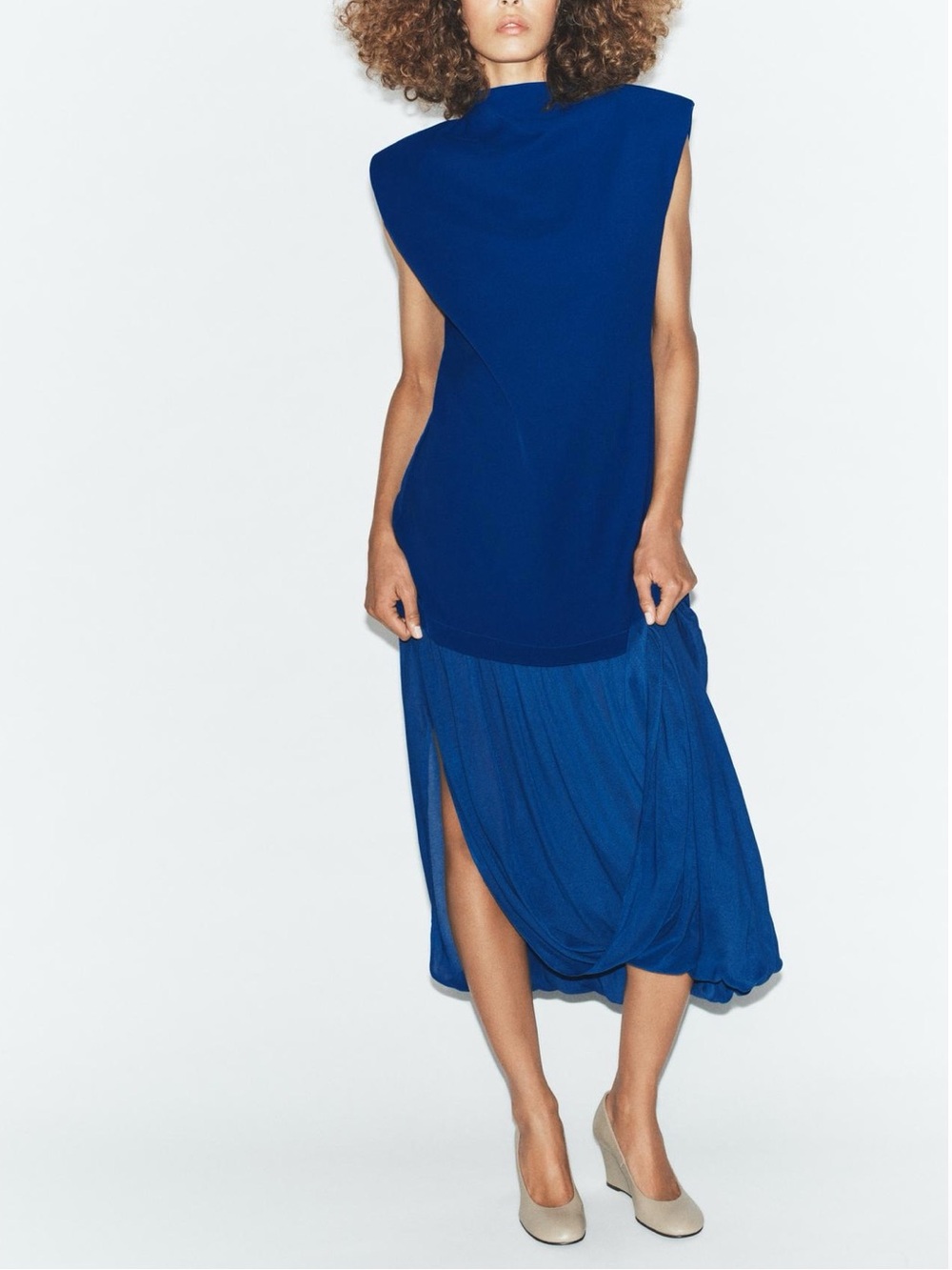 ZARA COMBINATION MIDI DRESS